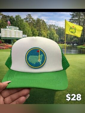 Masters Green and White Golf Patch Trucker Hat